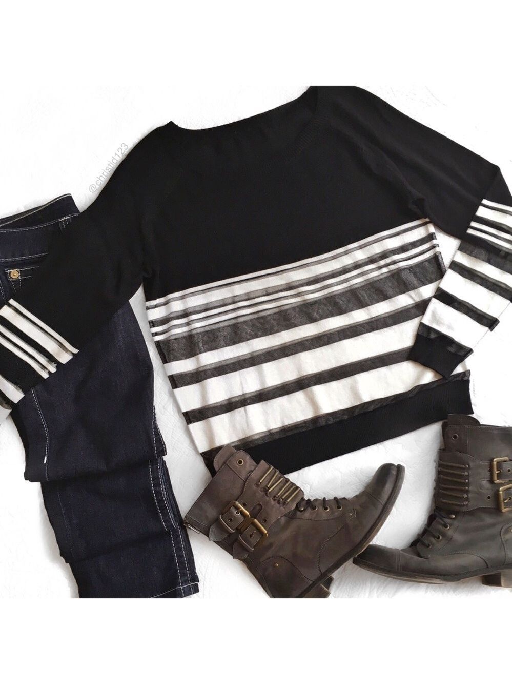 H&M Sheer Stripe Sweater